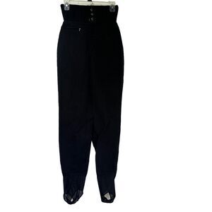 Bogner Vintage Wool Blend Black Ski Pants Skinny Leg Stir Ups Women's Size 6